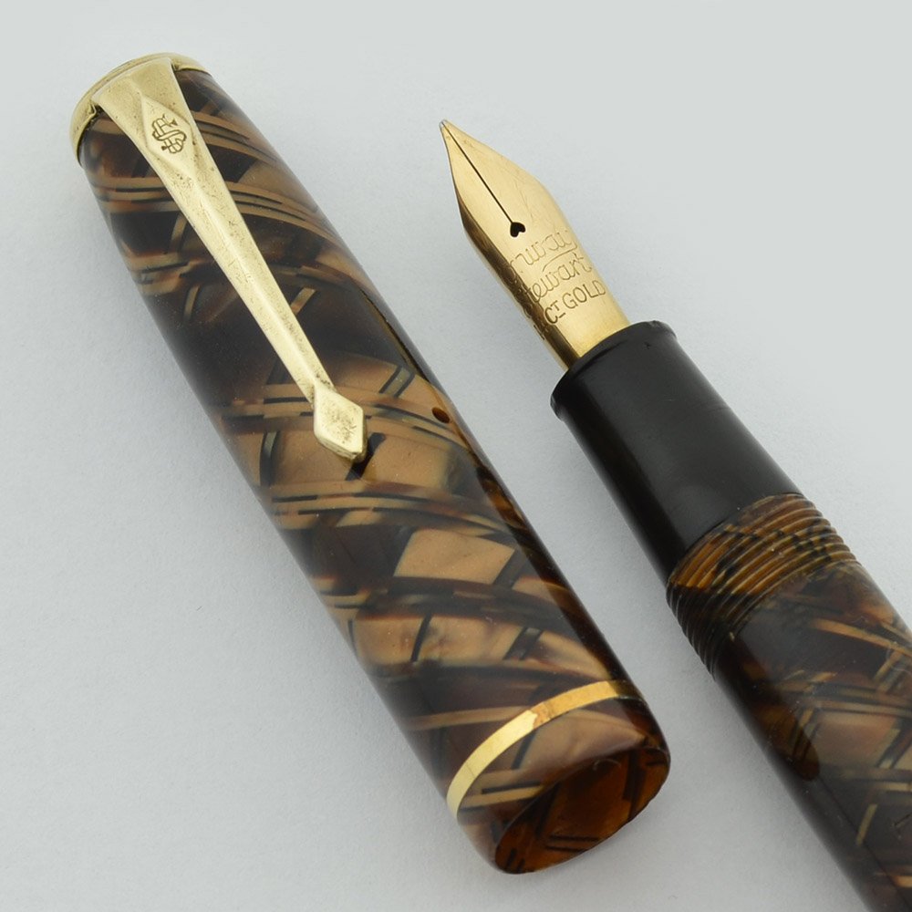 【CONWAY STEWART No.28 Tiger Eye Lever】 Conway Stewart 28 Fountain Pen - Tigers Eye, Flexible Fine Nib